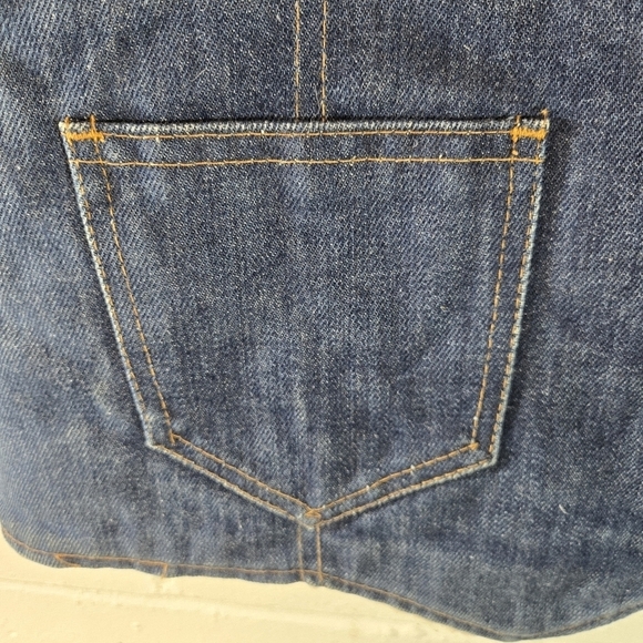 Vtg 70s Nelson blue jean denim fleece shearling vest - Picture 10 of 11